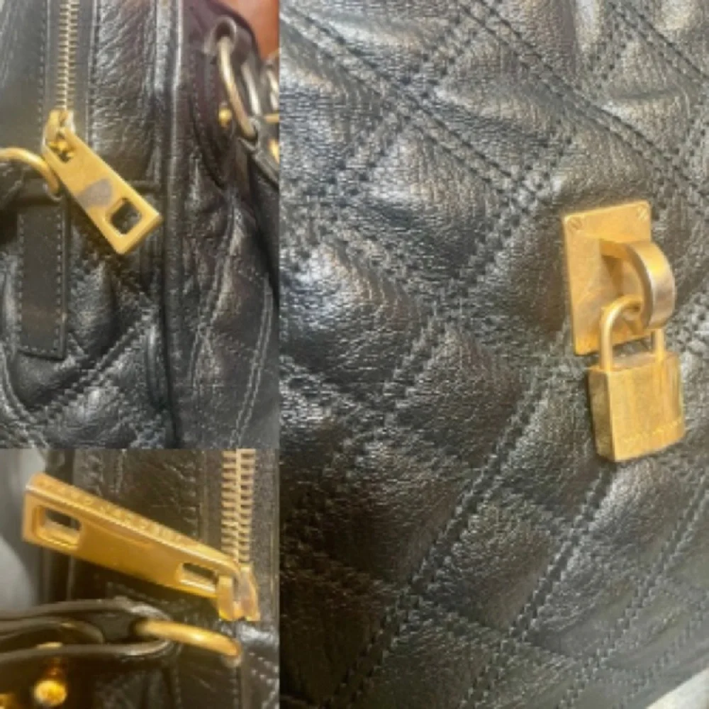 Marc Jacobs Black Quilted Goatskin Leather Two Way Karlie Handbag Shoulder Bag